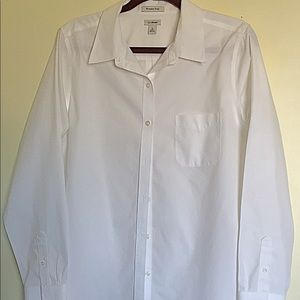 L.L.Bean women’s wrinkle free white button down